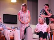 Michael Smythe as Bill, Jessica Gray as Jess, Jen Masson as Nancy, Sam Luff as Ben and Chad Mitchison as Brian. Picture by Anne Robinson