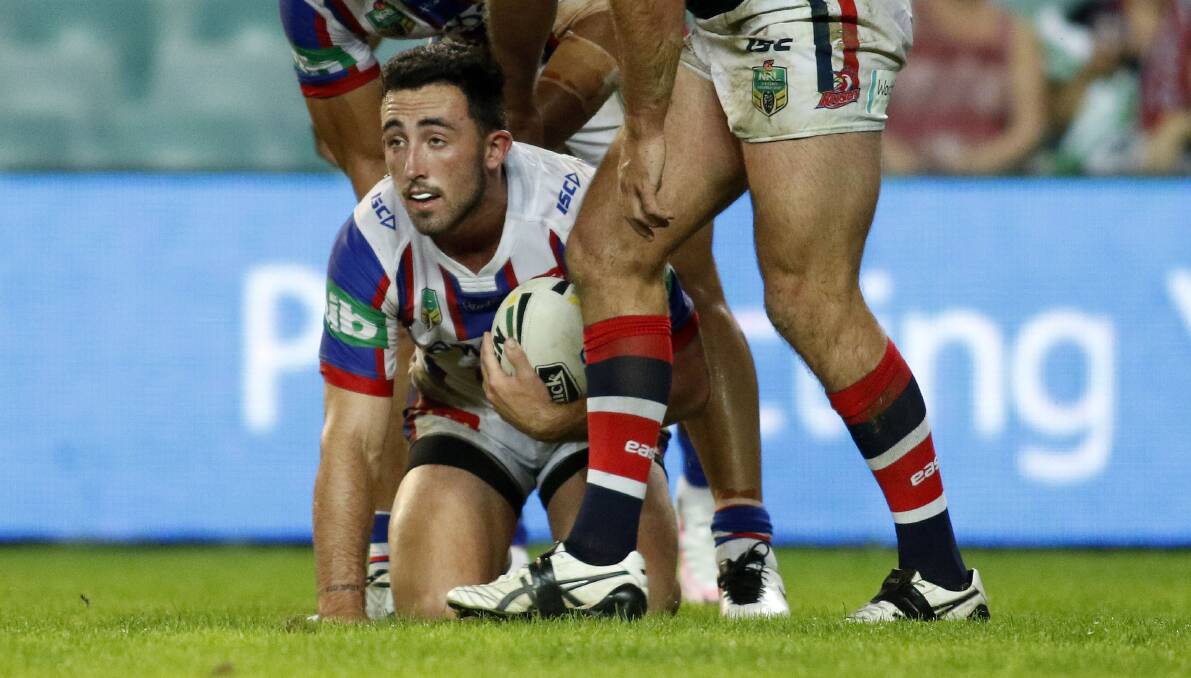 CONTROLLED GAME: Brock Lamb stood tall in his first grade debut for the Newcastle Knights.