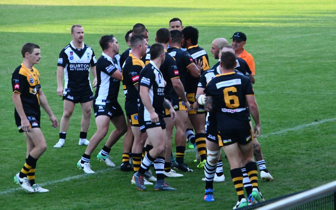 FIERY: Pickers and Goannas players' tempers flared during both encounters in the 2018 season. 