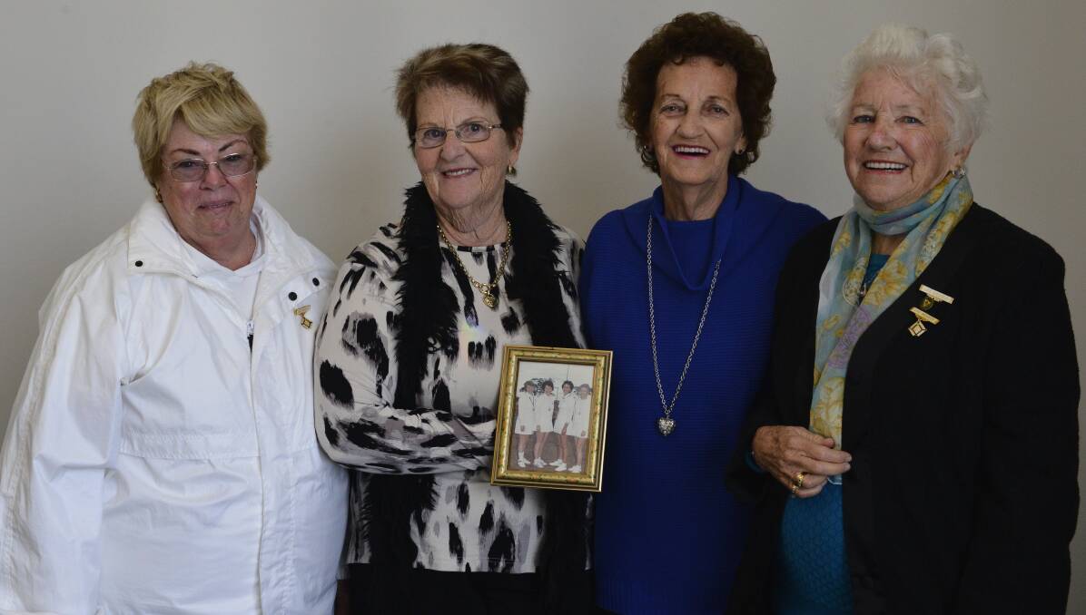 GRAND MEMORIES: Karyl Pearce, Elaine Rapson, Annette Howard and Melva Evans at the opening of the netball clubhouse on Saturday.