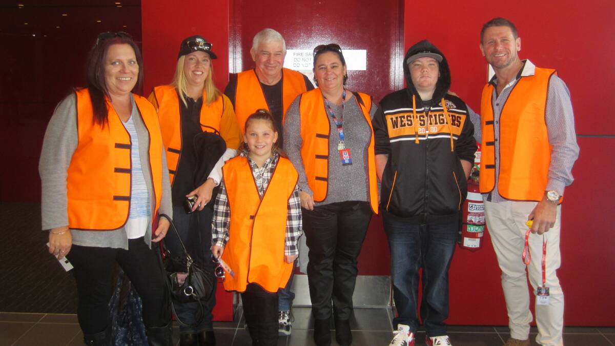 VIPs: Vicki, Lisa, Glenn, Abbey, Mandy and Zach meet up with Billy Peden before the Knights and Tigers game.