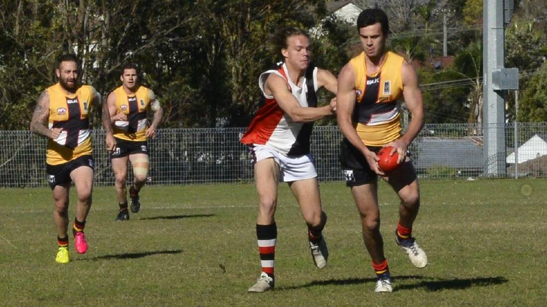 Maitland's Pat McMahon kicked two goals against Singleton and was among his teams's best in the 14-point loss.