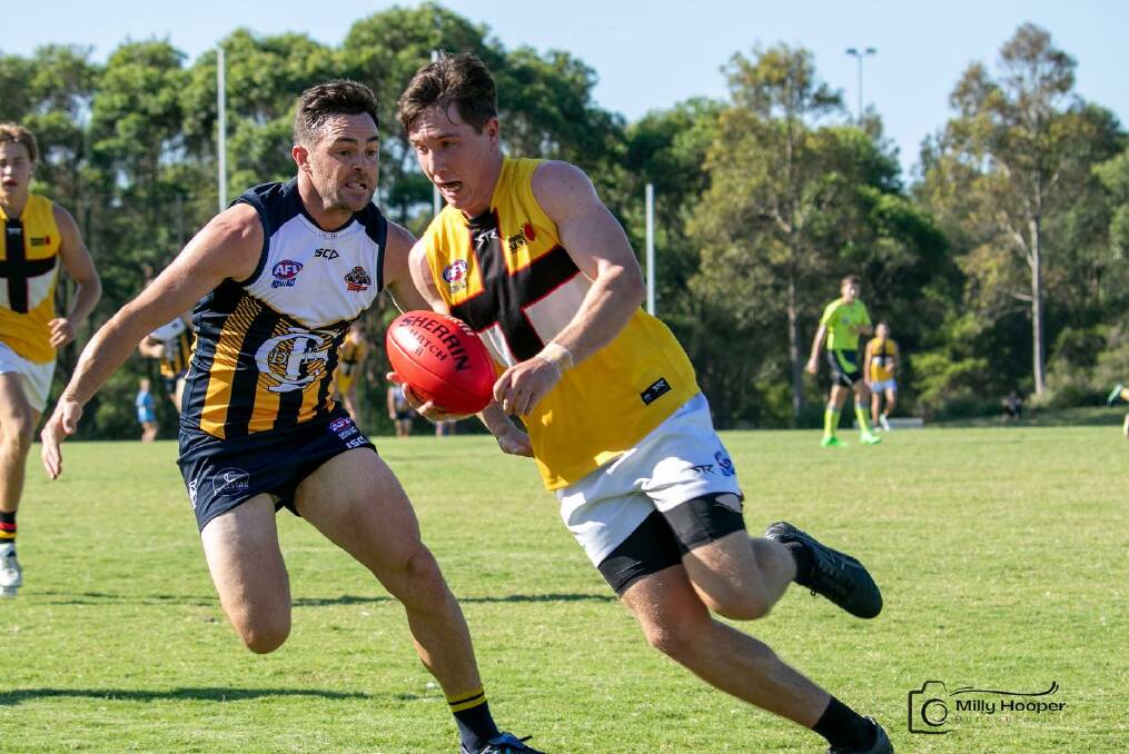 Saints youngster Charlie Walker helped turn the game in the second half when he was moved into the midfield against The Entrance Bateau Bay. Picture by Milly Hooper Photography