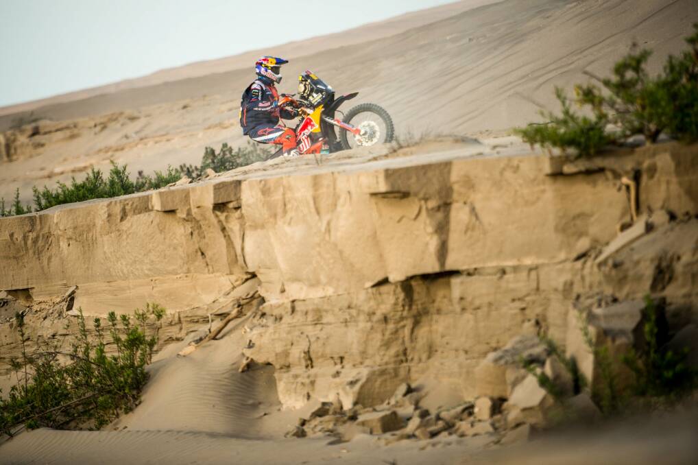 TOUGH BUT BEAUTIFUL: Toby Price during stage five of the Dakar Rally.