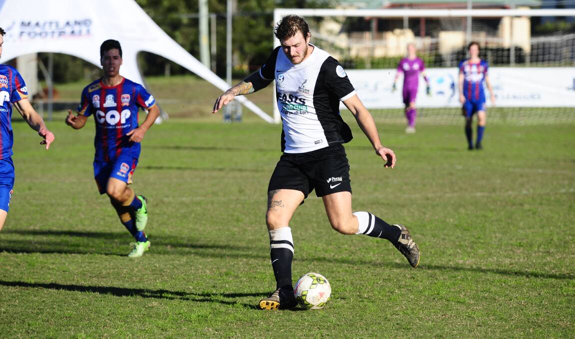 UP FRONT: Ben Martin is likely to play as striker for the Maitland Magpies against Charlestown.