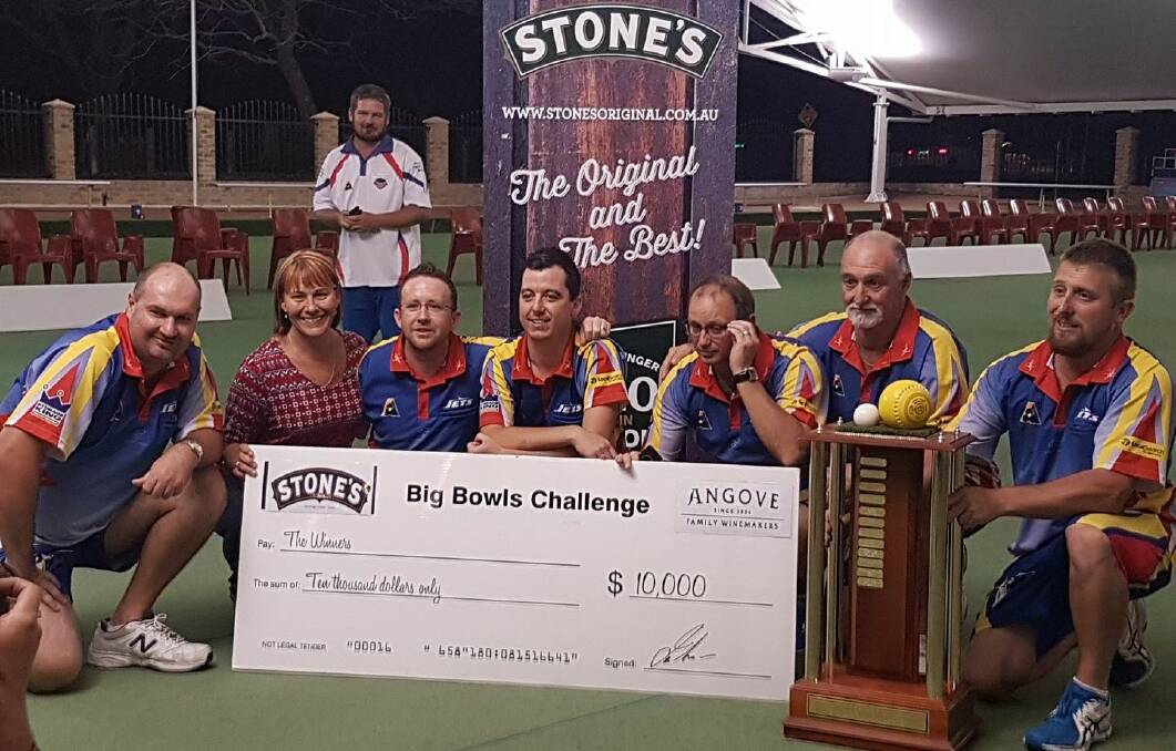 THRILLER: The Raymond Terrace Jets won the Big Bowls Challenge with a final shot tie-breaking win in the triple against Kurri Kurri Cannons. 