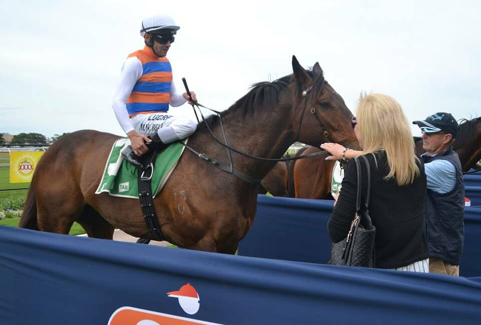 RECORD TIME: Mitchell Bell brings Supreme Effort back to the mounting yards after victory on Saturday. Picture: Courtesy Newcastle Jockey Club.