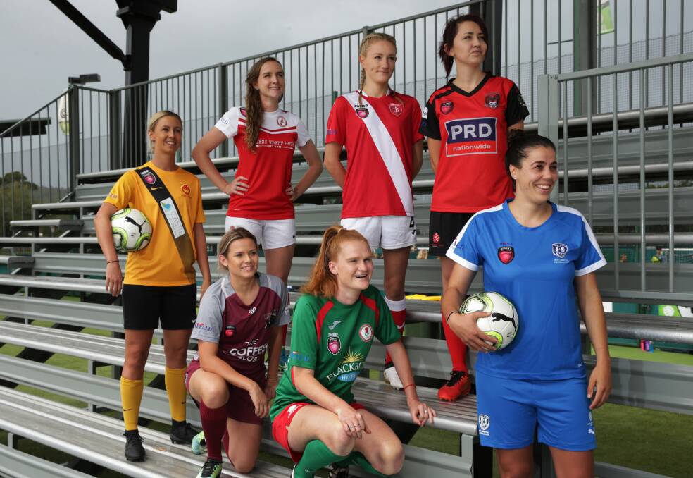 BIG YEAR: WPL captains, including Thornton Redbacks Sophie Milton (right back row), at the season launch on Tuesday. Picture: Simone De Peak