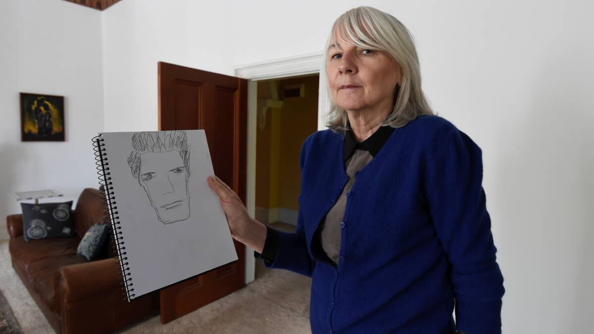 Dr Rosemary Draper with her sketch of the thief.