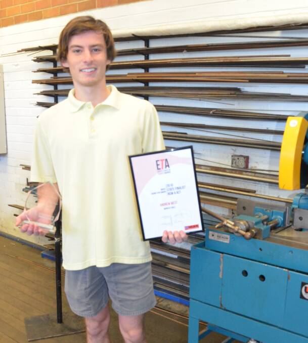 RECOGNITION: Kurri Kurri High School student Andrew West received the Rising Star award at the MIGAS Trade Awards for NSW and ACT. Picture: KRYSTAL SELLARS