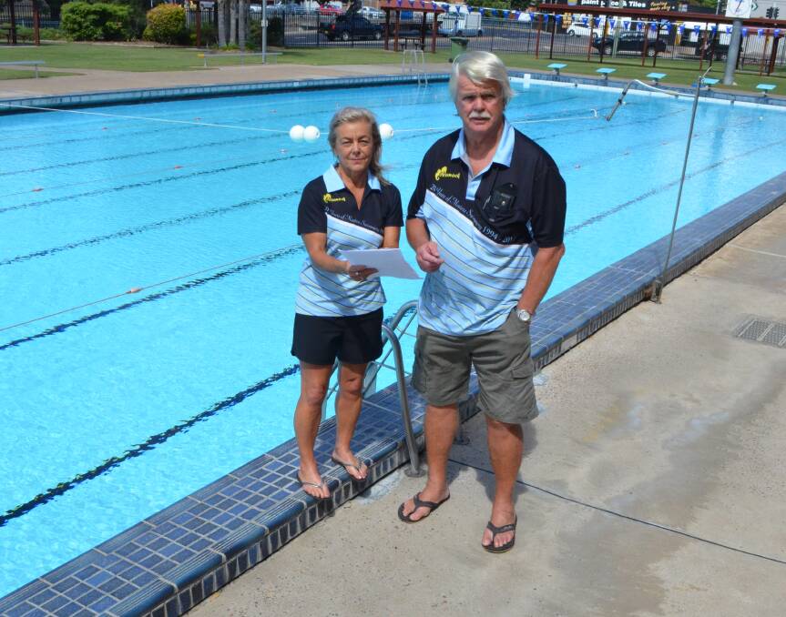 DISAPPOINTED: Cessnock Pool Users Group members Diane Partridge and Phil Murray ponder the decision about the Cessnock's new pool. Picture: Krystal Sellars