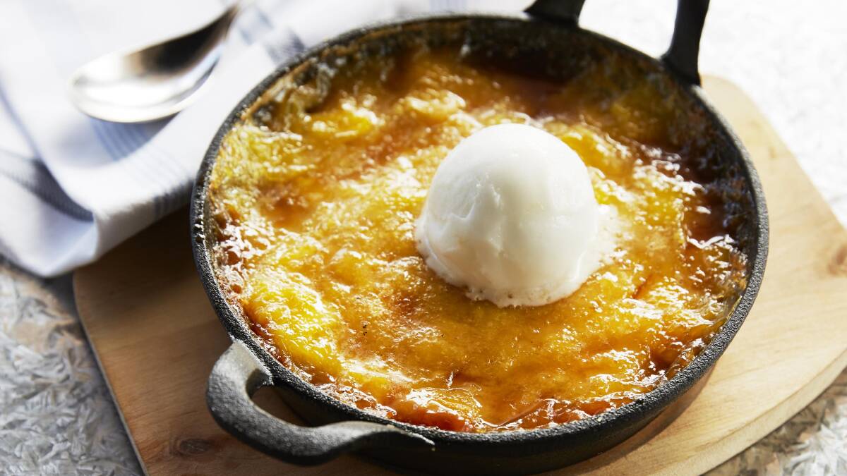 For your sweet tooth … a mango tart straight out of Sotto Sopra’s wood-fired oven.