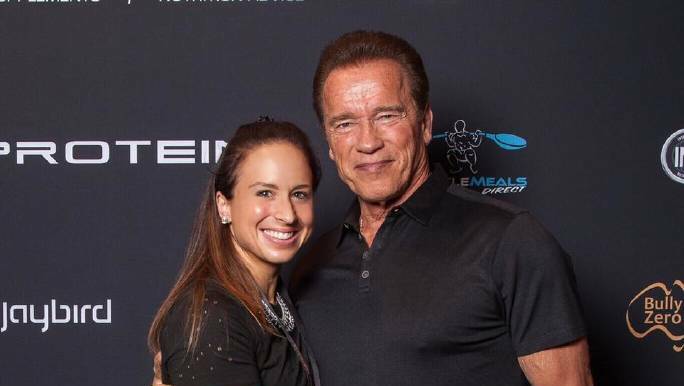 HONOURED: Anytime Fitness Muswellbrook club manager Anna Periscal with Arnold Schwarzenegger at the Arnold Classic in Melbourne.