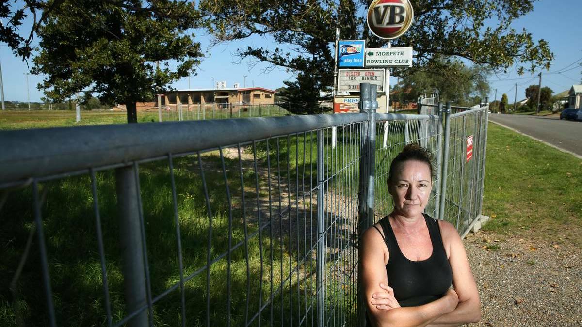 Morpeth residents unhappy about plans for either a high-density housing estate or a Morpeth resident Merrin Whitney at the old Morpeth Bowling Club site last year. Picture Max Mason-Hubers

