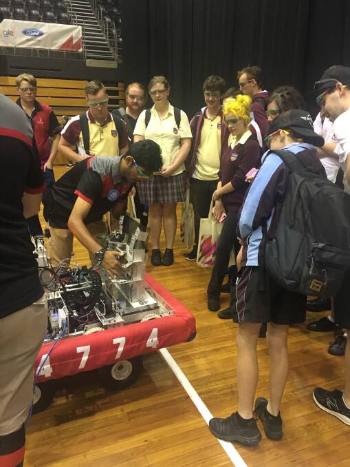LEARNING: Rutherford Technology High School and Maitland High School students were given a behind the scenes look at the FIRST robotics competition in Sydney.