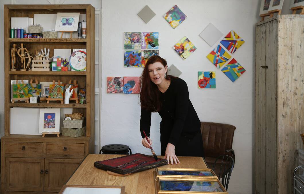 READY TO CREATE: Art teacher Linda Landers at her new studio Lorn Arts and Crafts in Lorn cottage. Picture: Marina Neil