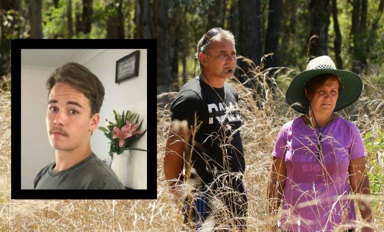 Search for answers: Zac Barnes' mother Karen Gudelj and step father Michael Gudelj at a search earlier this year and (inset) missing teenager Zac. 