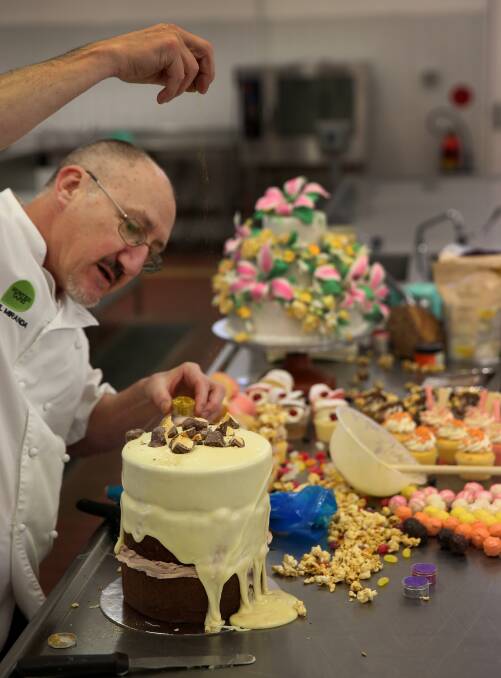 TASTY: TAFE NSW pastry chef Paul Miranda showed off his some of his sweet chocolate cake creations. Picture: Marina Neil
