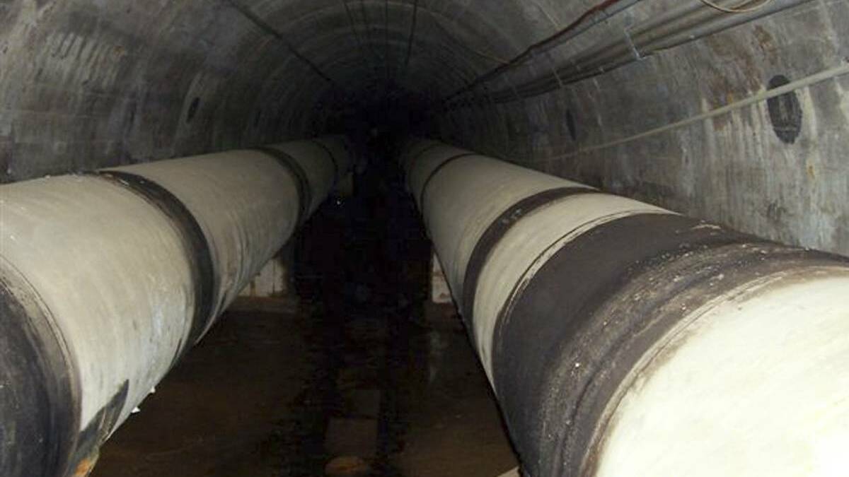 The twin pipes that sit in the underground tunnel 30 metres below the Hunter River can no longer be accessed. 