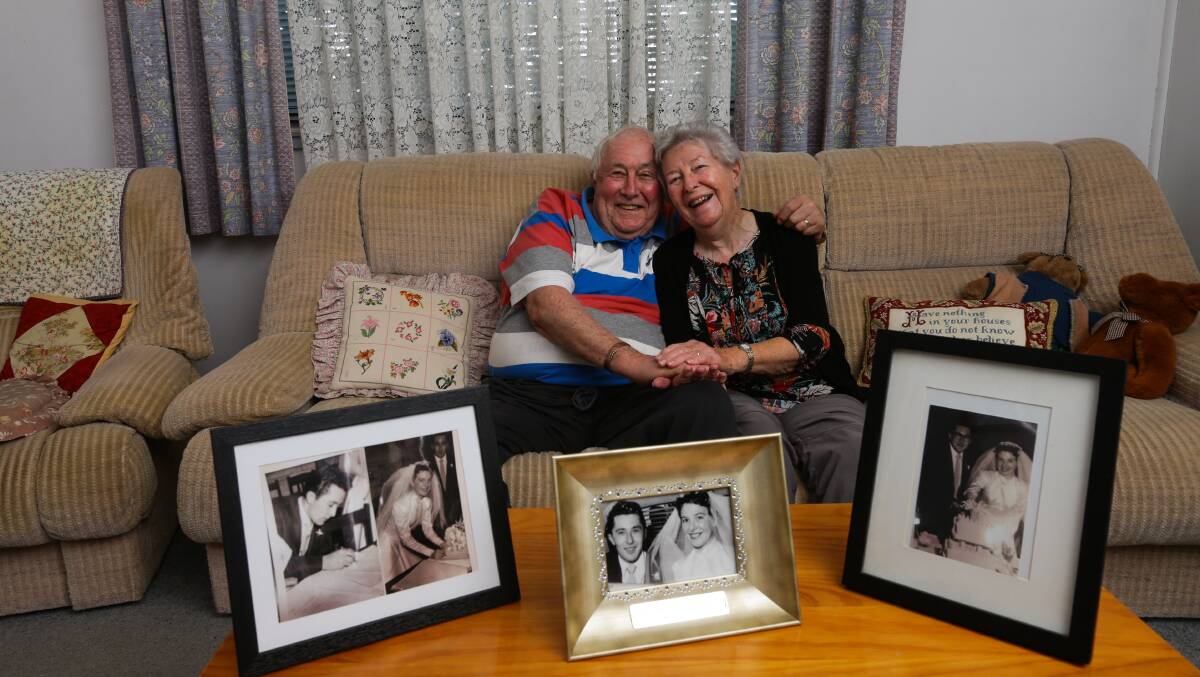 ENDLESS LOVE: Eric and Judith Campbell, of Tenambit, have been married for 60 years and say being tolerant is the key to a long union. Picture: Jonathan Carroll. 
