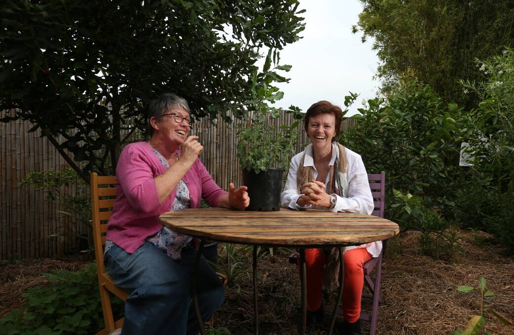 VEGETABLE GARDEN: Slow Food Hunter Valley's Anne Kelly and Liz Griffiths are passionate foodies. Picture: Simone De Peak.