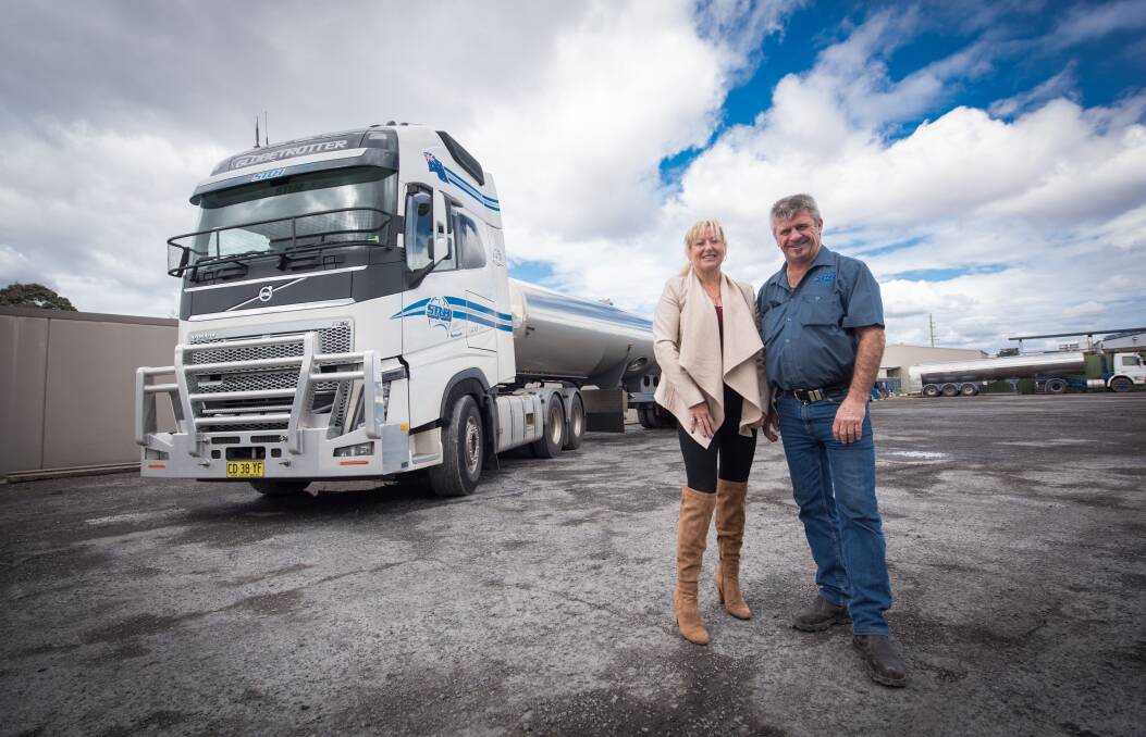 MILESTONE: Scott and Regina Harvey started SRH Milk Haulage 20 years ago with one truck and one tanker and now the business picks up milk in NSW and in WA.