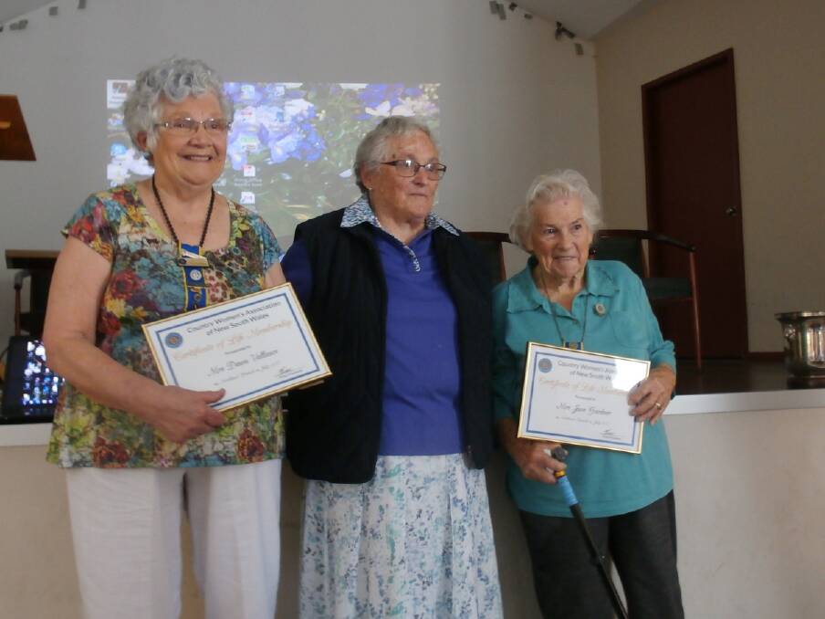 HONOUR: Dawn Vallance, Hunter River Group president Mary Bowman and June Gardner. Picture: supplied.