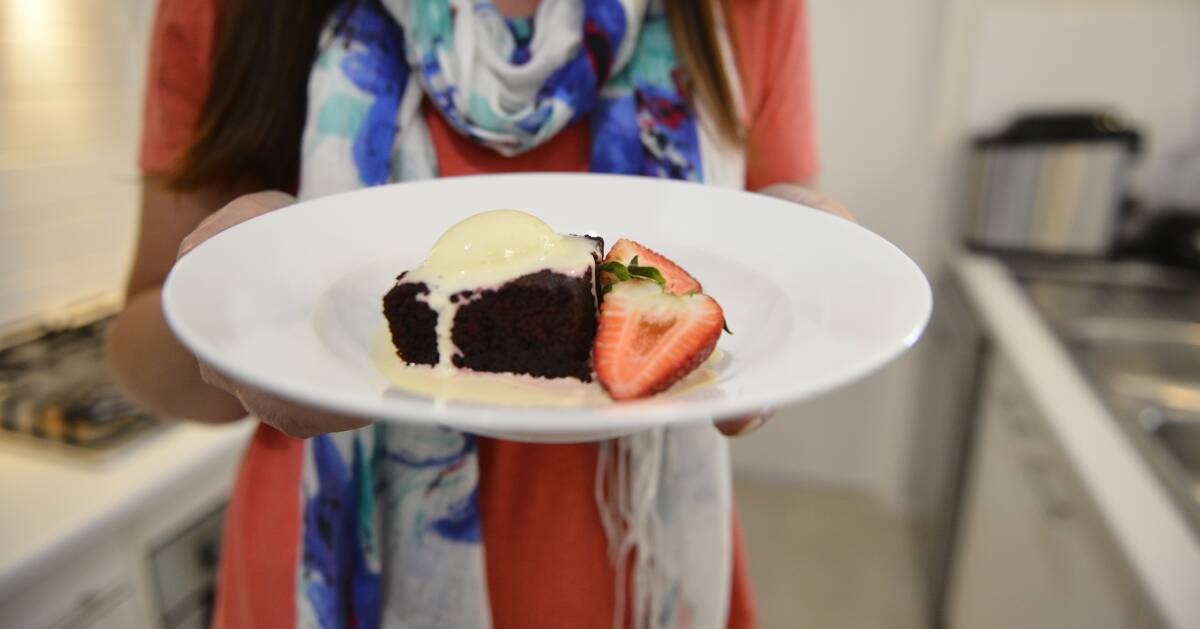 DELICIOUS: A close-up of the beetroot and chocolate brownie. Renah Nelson served it with ice cream and strawberries.