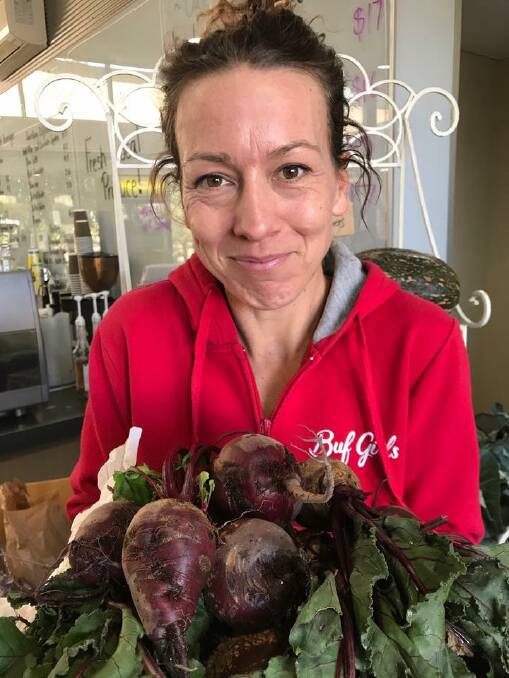 Ester with some juicy beetroots. Picture: Slow Food Hunter Valley. 