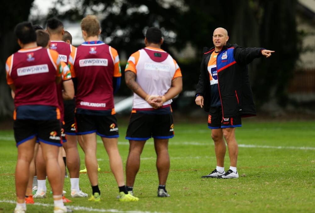 SUPPORT: Knights coach Nathan Brown is expected to sign a new two-year deal.