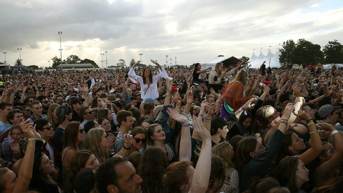 Revelers at Groovin' the Moo Maitland on Saturday. PICTURE: Marina Neil 