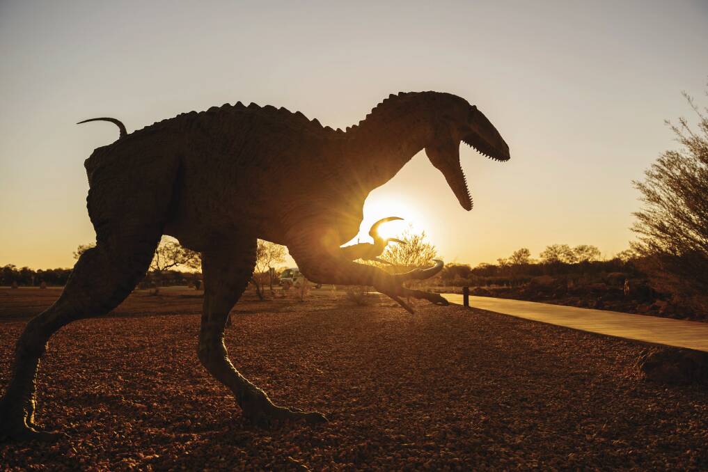 Sunset at the Age of Dinosaurs in Winton, part of the Dinosaur Trail, where you can even take part in a dig.