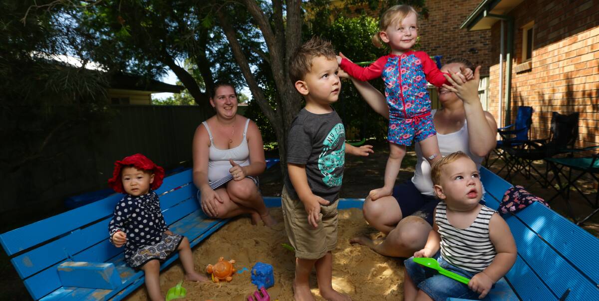 NEW PROJECT: Morpeth Playgroup participants Hannah Hu, Alana and Hendrick Rolvink, Florence and Anna Humphries, Theodore Rolvink. Picture: Jonathan Carroll