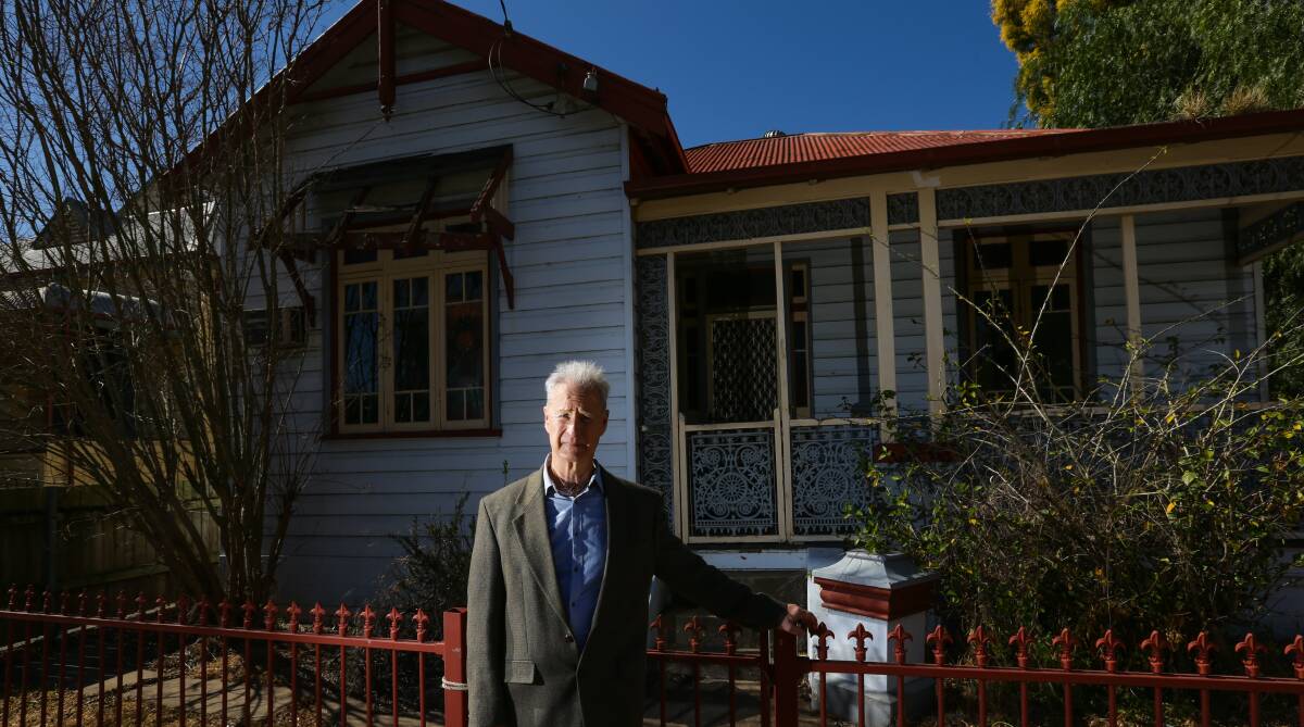 ALARMING PRECEDENT: Maitland' heritage conservationist Chris Richards outside the property which is recommended for demolition. Picture: Jonathan Carroll.