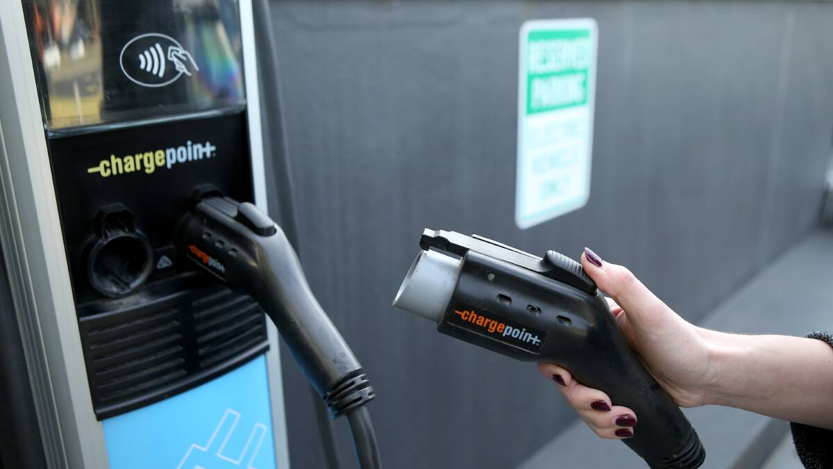 A chargepoint electric car charger.