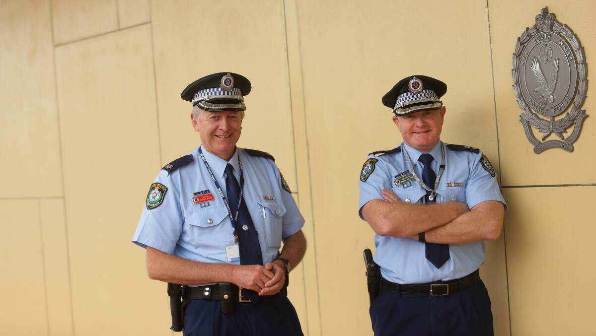 Maitland's Officer in Charge Chief Inspector Glenn Blain and Commander Superintendent Craig Jackson. Picture: Jonathan Carroll