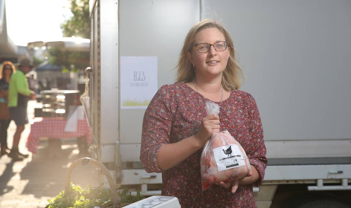 STATE WINNER: Kelly Eaton owns Little Hill Farm at Mount Vincent. The farm's pasture-raised chicken is vying for a national food title. Picture: Max Mason-Hubers 