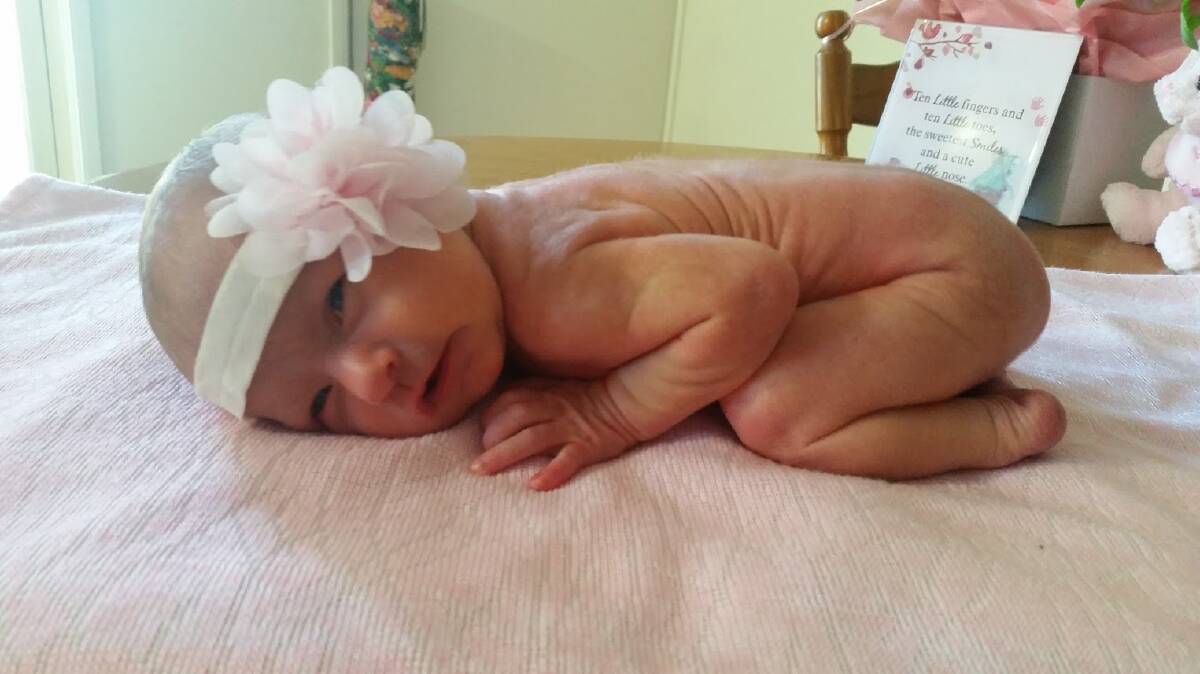 Chloe after arriving home from the NICU. Picture: Supplied
