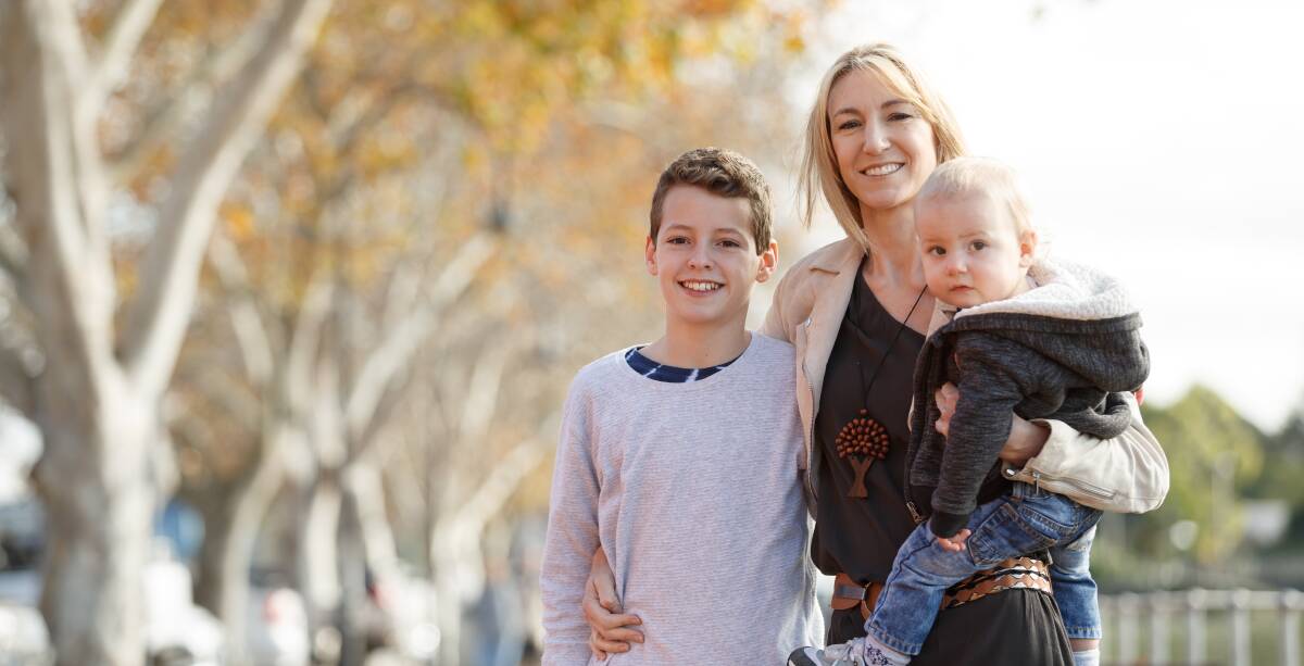 SUPPORT: Bek White, pictured with her kids Emerson 13, and Tylar 14 months. Picture: Max Mason-Hubers
