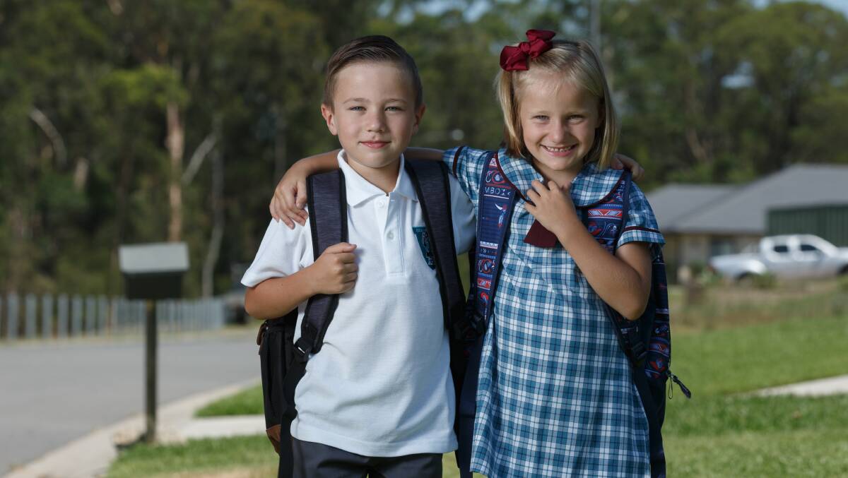 Starting big school double fun for twins