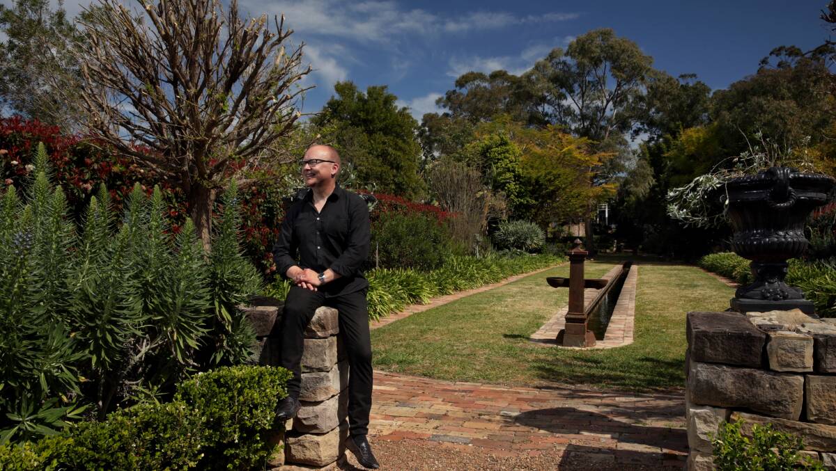 Clint Marquet in the gardens at The Regents Park in Maitland which will be open for the first time as part of the Maitland Garden Ramble this weekend. Picture: Simone De Peak