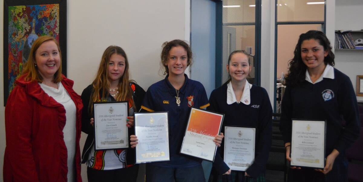 RECOGNITION: Maitland MP Jenny Aitchison with nominee Zoe Crouch, winner Scarlet Avery, and nominees Monique Freeman and Belle Leonard.