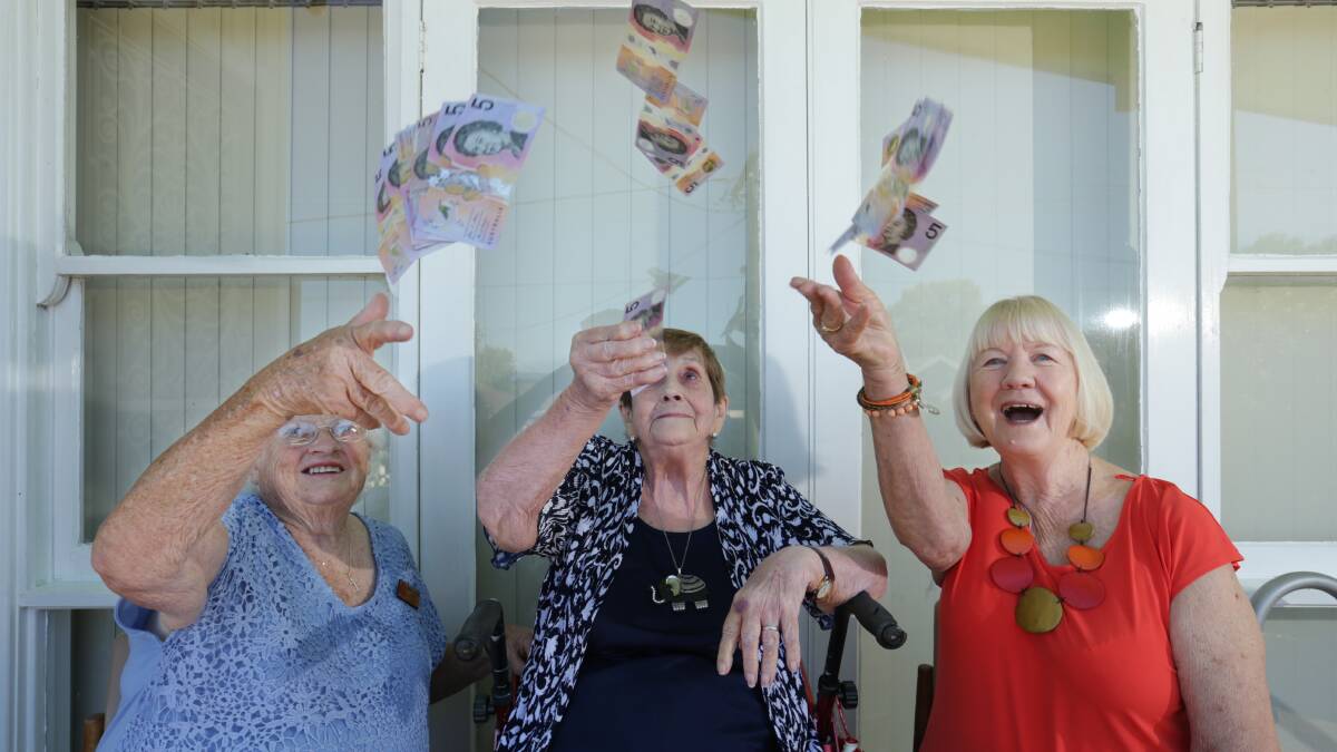 BIG BUCKS: Maitland Cancer Appeal secretary Lesley Flannery, founder and publicity officer Alice Bennis and vice president Ingrid Hayman. Picture: Simone De Peak