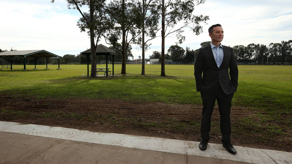 FENCED IN: Maitland councillor Ben Whiting who is happy funding has been obtained for a fence to be built around Metford Oval. Picture: Simone De Peak.