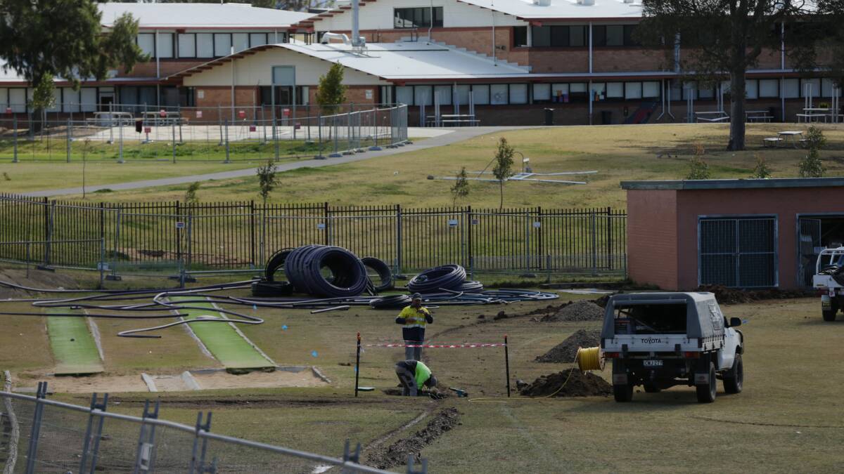 WORKS IN PROGRESS: Big bucks are being spent on improvements to Max McMahon Oval at Rutherford. Picture: Simone De Peak.