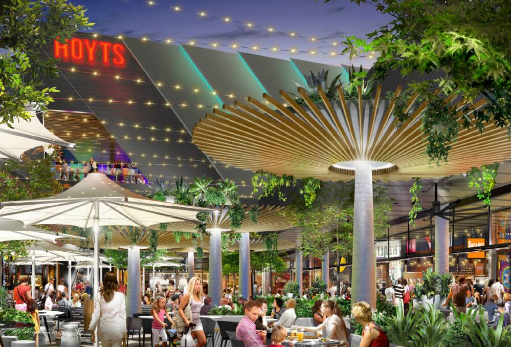 COMING SOON: An artist's impression of the new-look Stockland Green Hills which will contain a seven-screen Hoyts cinema by the time the revamp is complete in 2018.