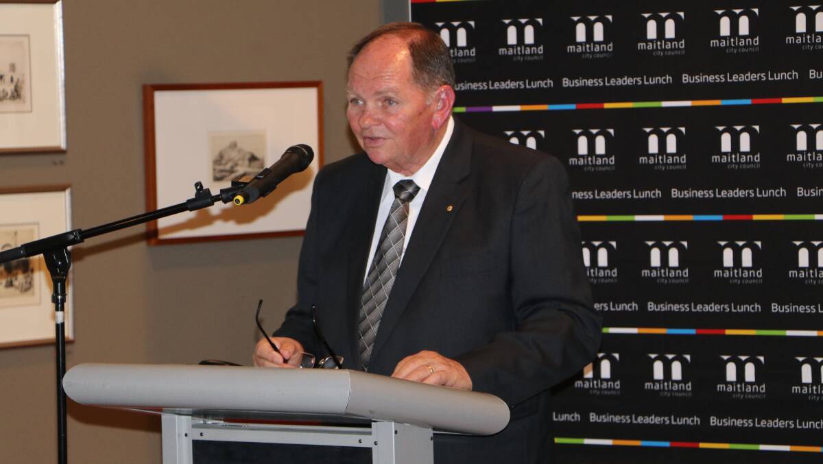 FAREWELL: Retiring Mayor Peter Blackmore at Wednesday's business leaders' lunch.