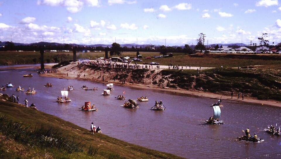 FLOAT ON: 1975 Raft Race. Picture: Property of Peter Smith and taken by the late Alan Bennett.