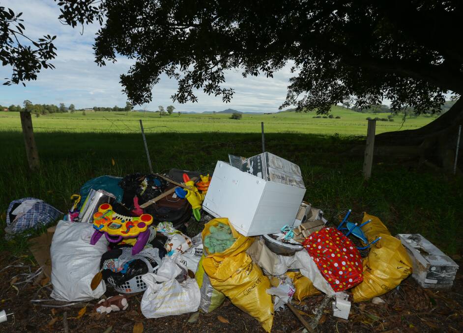 TRASH: Just some of the rubbish dumped at Melville Ford over the past week. Picture: Jonathan Carroll.
