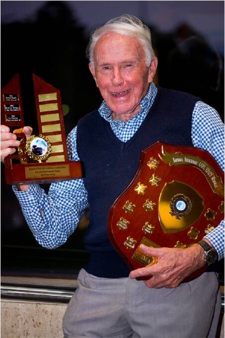 SUCCESS: The Mercury's renowned wildlife photographer Jim Thomson with his Top Shot trophies.